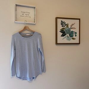 Talbots Blue/ White Stripped Long Sleeve, Size Small